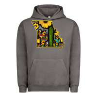 Pigment Tornado Western Missouri Map Sunflower And Cactus Pattern Urban Hoodie - Bettercallsaul