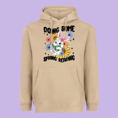 Doing Some Spring Reading Heavyweight Hoodie Designed By Maliassmallbusiness