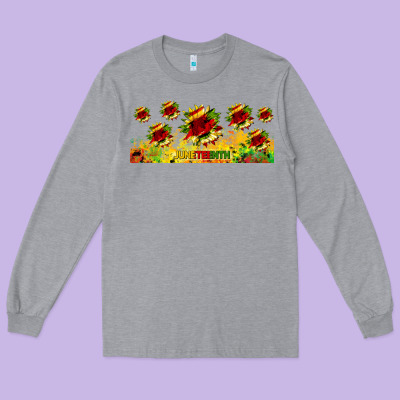 Juneteenth Sunflowers Libbey Glass Long Sleeve Tee Designed By Hra Design Shop