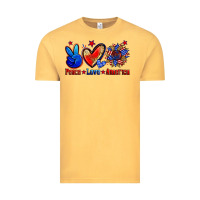 Vintage Mustard peace love america Vintage Tee - Zillion Design Studio