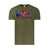 Vintage Olive peace love america Vintage Tee - Zillion Design Studio