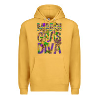 Mustard Mardi Gras diva Premium Hoodie - BundleAndBundleShop