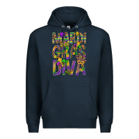 Navy Mardi Gras diva Premium Hoodie - BundleAndBundleShop
