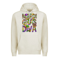 Oatmeal Heather Mardi Gras diva Premium Hoodie - BundleAndBundleShop