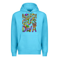 Ocean Blue Mardi Gras diva Premium Hoodie - BundleAndBundleShop
