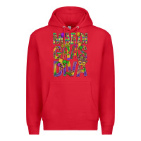 Red Mardi Gras diva Premium Hoodie - BundleAndBundleShop