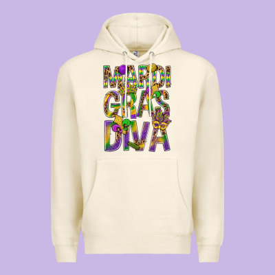 Mardi Gras Diva Premium Hoodie Designed By Bundleandbundleshop