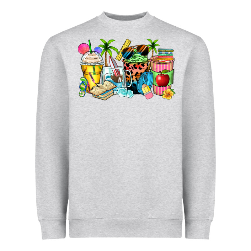 Summer Teacher Coffee Cups Heavyweight Sweatshirt by Zillion Design Studio | Teevron