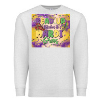 Oatmeal Heather bead up bitches it's mardi gras Premium Sweatshirt - MaliasSmallBusiness