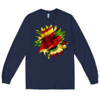 Navy juneteenth sunflower Long Sleeve Tee - HRA Design Shop
