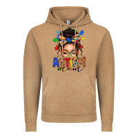 Vintage Camel autism mom afro messy bun (1) Vintage Hoodie - texasbilliewilder