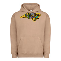 Pigment Burro Western North Carolina Map Sunflower Urban Hoodie - Bettercallsaul