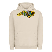 Pigment French Oak Western North Carolina Map Sunflower Urban Hoodie - Bettercallsaul