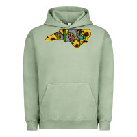 Pigment Oil Green Western North Carolina Map Sunflower Urban Hoodie - Bettercallsaul