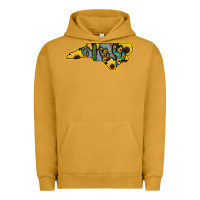 Pigment Peanut Butter Western North Carolina Map Sunflower Urban Hoodie - Bettercallsaul