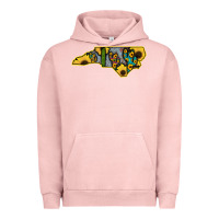 Pigment Salmon Western North Carolina Map Sunflower Urban Hoodie - Bettercallsaul