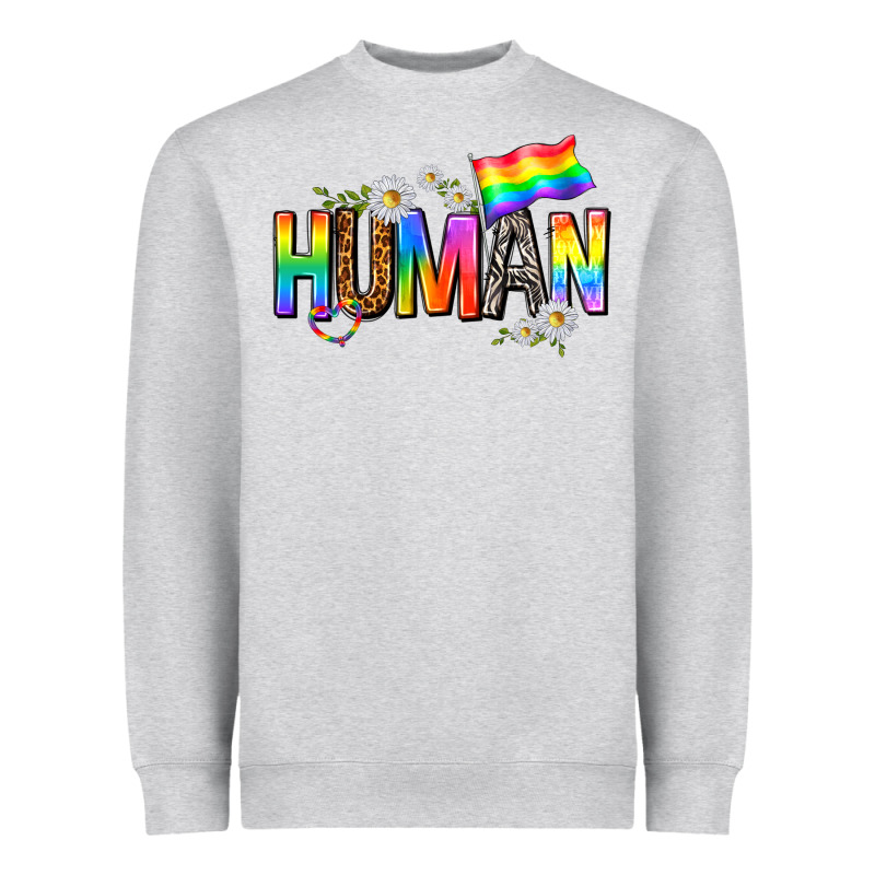 Human With Daisies Heavyweight Sweatshirt by texasbilliewilder | Teevron