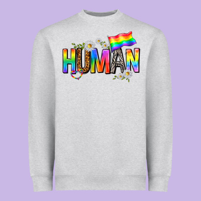 Heavyweight Sweatshirt human with daisies