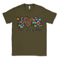 Army Green peace love autism1 Classic Tee - CowhideDigitalArt