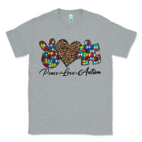 Heather Grey peace love autism1 Classic Tee - CowhideDigitalArt