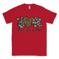 Red peace love autism1 Classic Tee - CowhideDigitalArt