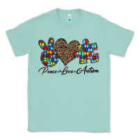 Seafoam peace love autism1 Classic Tee - CowhideDigitalArt
