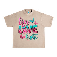 Live Love Fight Breast Cancer Urban Heavy Tee | Teevron
