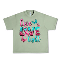 Oil Green Live Love Fight Breast Cancer Urban Heavy Tee - texasbilliewilder