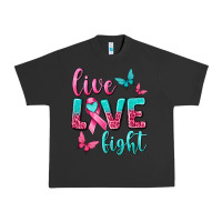 Pigment Black Live Love Fight Breast Cancer Urban Heavy Tee - texasbilliewilder