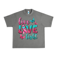 Tornado Live Love Fight Breast Cancer Urban Heavy Tee - texasbilliewilder