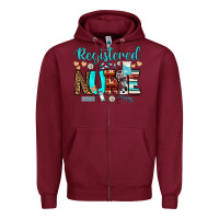 Burgundy registered nurse Zipper Hoodie - BundleAndBundleShop