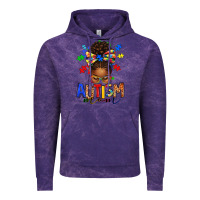 Cloud Purple autism mom afro messy bun Vintage Hoodie - texasbilliewilder