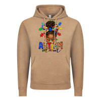 Vintage Coffee autism mom afro messy bun Vintage Hoodie - texasbilliewilder