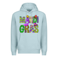 Blue Mist Mardi Gras Carnaval Mask Premium Hoodie - BundleAndBundleShop
