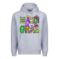 Heather Grey Mardi Gras Carnaval Mask Premium Hoodie - BundleAndBundleShop