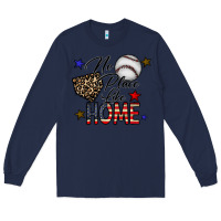 Navy no place like home Long Sleeve Tee - CowhideDigitalArt