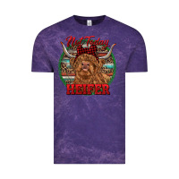 Cloud Purple Highland Heifer Christmas Vintage Tee - RanaPortraitStore