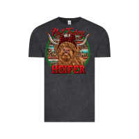 Vintage Black Highland Heifer Christmas Vintage Tee - RanaPortraitStore