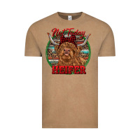 Vintage Coffee Highland Heifer Christmas Vintage Tee - RanaPortraitStore