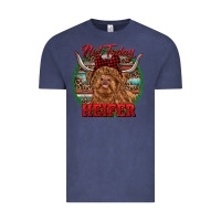 Vintage Denim Highland Heifer Christmas Vintage Tee - RanaPortraitStore