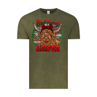 Vintage Olive Highland Heifer Christmas Vintage Tee - RanaPortraitStore