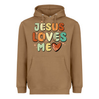 Toasted Coconut jesus loves me Heavyweight Hoodie - MaliasSmallBusiness