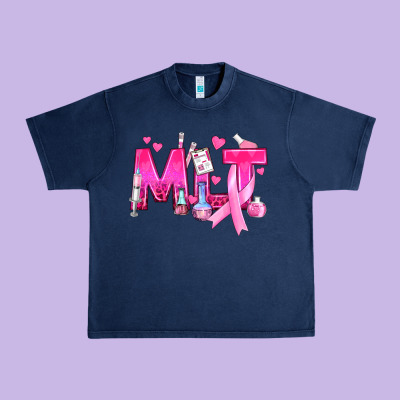 Medical Laboratory Technician Breast Cancer Urban Heavy Tee Designed By Texasbilliewilder
