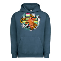 Pigment Midnight Navy Western Texas Flag Cow Portrarit Urban Hoodie - Bettercallsaul