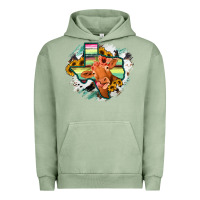 Pigment Oil Green Western Texas Flag Cow Portrarit Urban Hoodie - Bettercallsaul