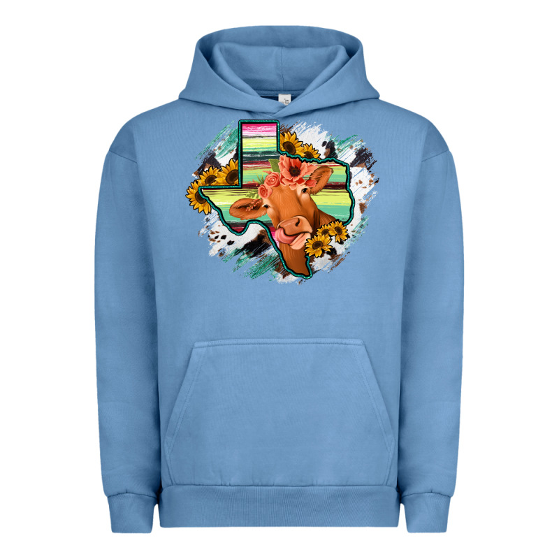 Western Texas Flag Cow Portrarit Urban Hoodie by Bettercallsaul | Teevron