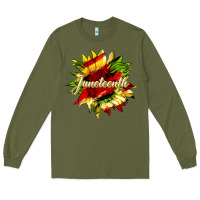 Army Green juneteenth sunflower black lives matter Long Sleeve Tee - HRA Design Shop