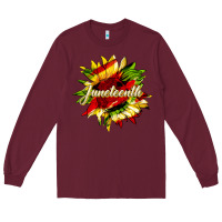 Burgundy juneteenth sunflower black lives matter Long Sleeve Tee - HRA Design Shop