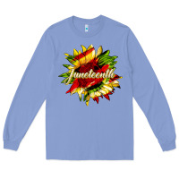 Colony Blue juneteenth sunflower black lives matter Long Sleeve Tee - HRA Design Shop