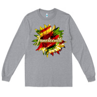 Heather Grey juneteenth sunflower black lives matter Long Sleeve Tee - HRA Design Shop